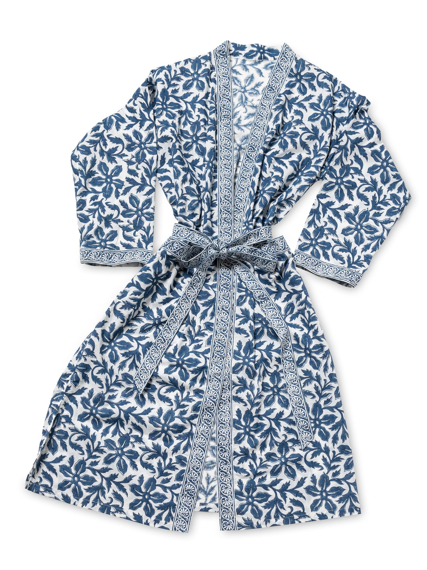 Blue Hand Block Printed Robe