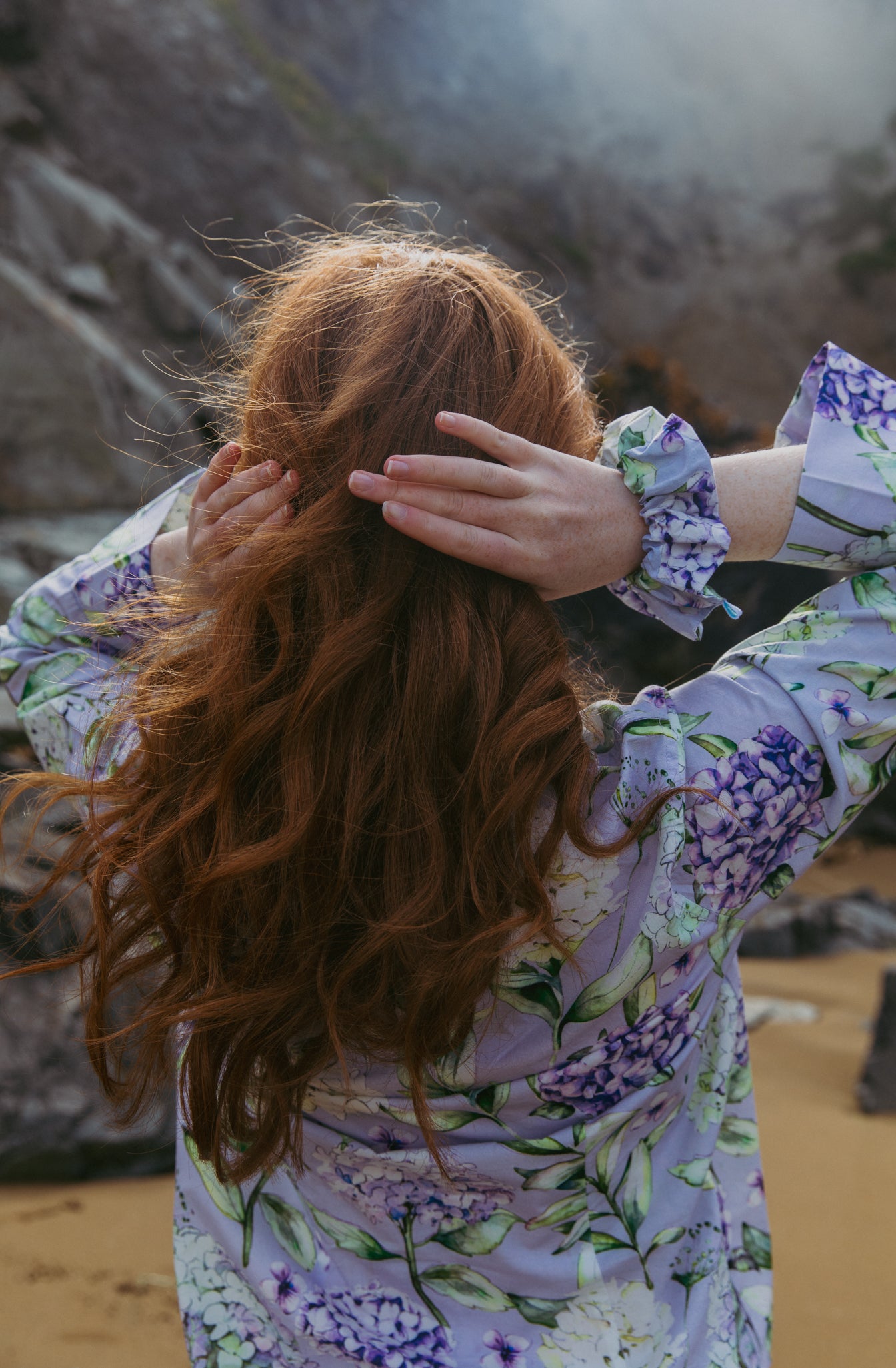 Lilac Hydrangea Scrunchie