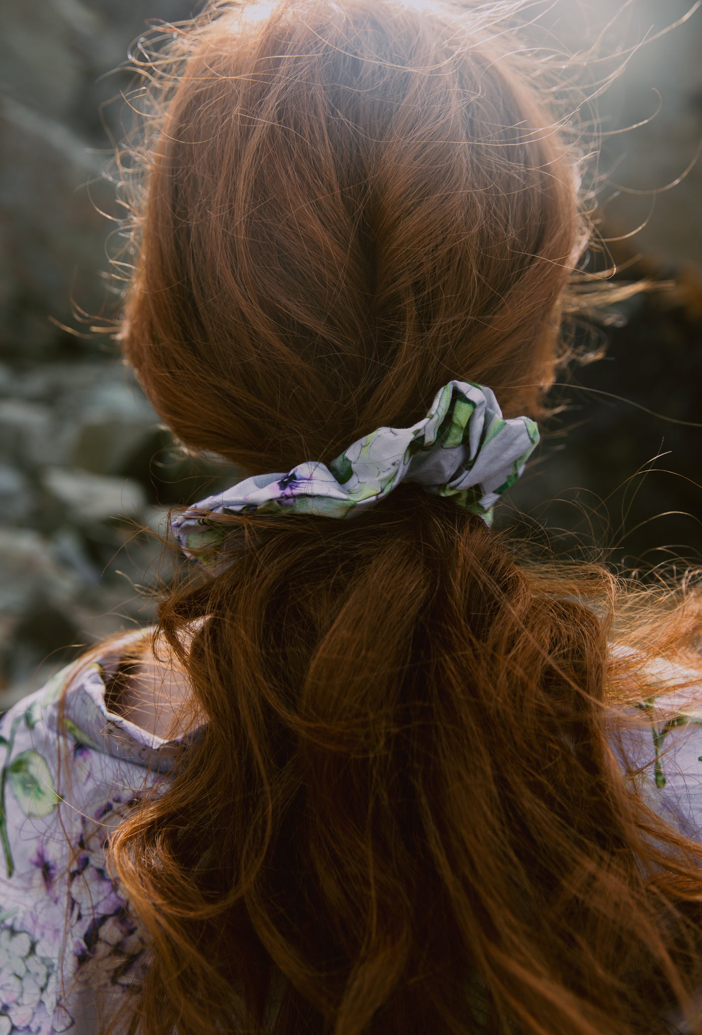 Lilac Hydrangea Scrunchie