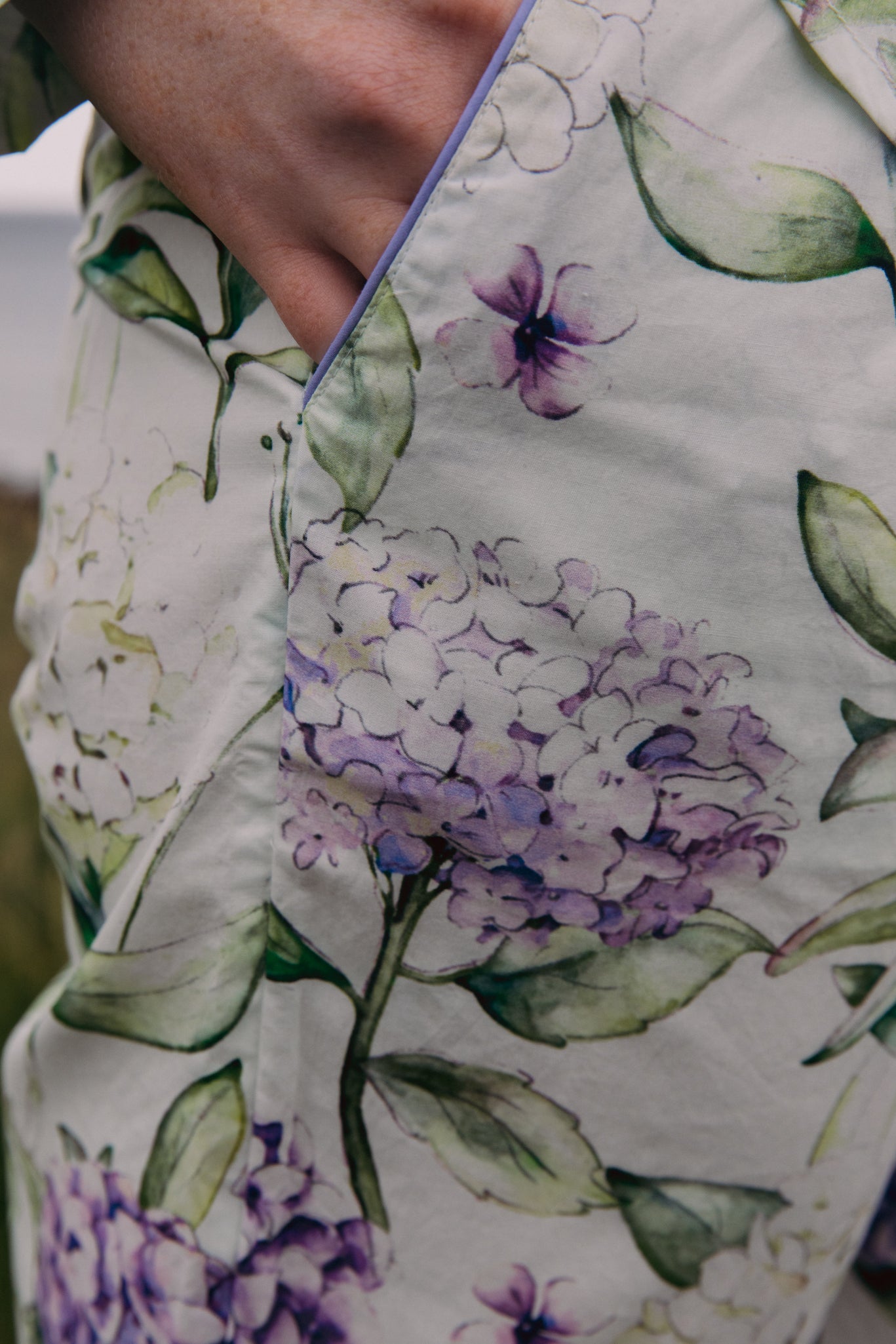 White Hydrangea Long Pyjamas